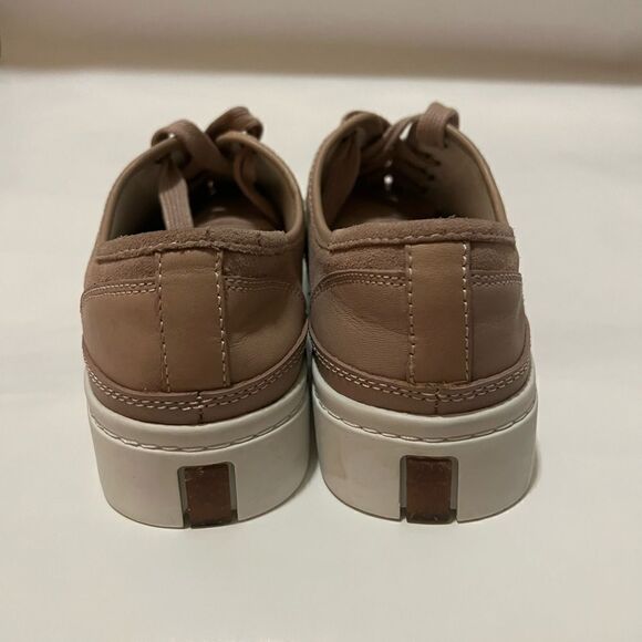 AllSaints Dusty Blush Suede Leather Platform Bella Sneakers NEW 0523HS - Picture 6 of 10